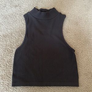 Zara Ribbed Mock Neck Tank Top